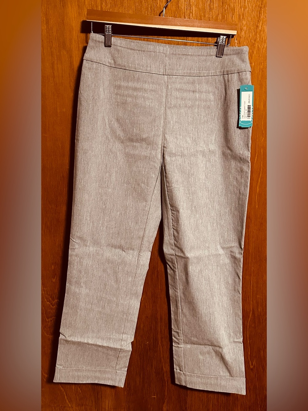 Tribal Slim Straight Leg Ankle Pants in Light Gray